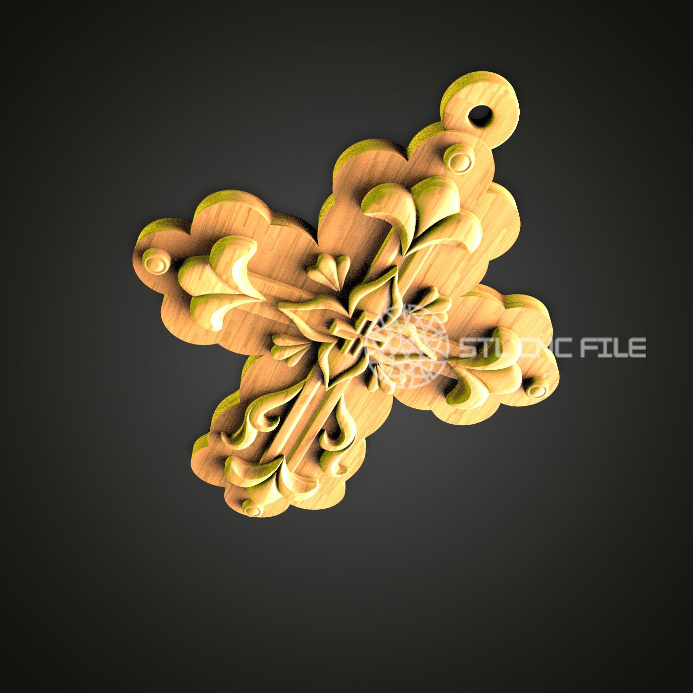 Floral Bloom CNC STL File - 3D Printable Art for Home Decor, Artcam, Aspire - Elegant Wall Hanging