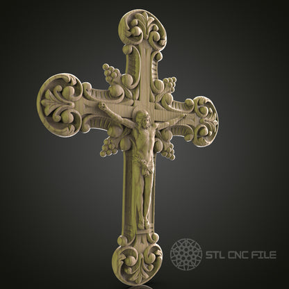 Ornate Crucifix Relief for CNC and 3D Printing - STL File