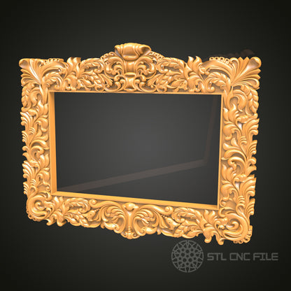 Intricate Ornate Decorative Frame STL Model for CNC Router Engraver, 3D Printer, Wall Art Decor
