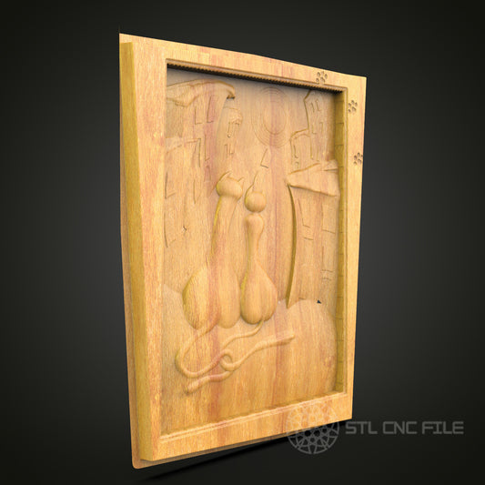 Minimalist Fruit Still Life CNC Carving STL File - Modern Decor Design, Compatible with Artcam, Aspire