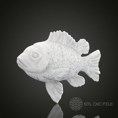 Detailed Fish STL Model for CNC Router Engraver | Artcam & Aspire Compatible | 3D Printer Ready | Wood Art Wall Decor