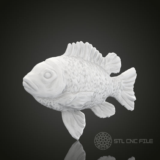 Detailed Fish STL Model for CNC Router Engraver | Artcam & Aspire Compatible | 3D Printer Ready | Wood Art Wall Decor