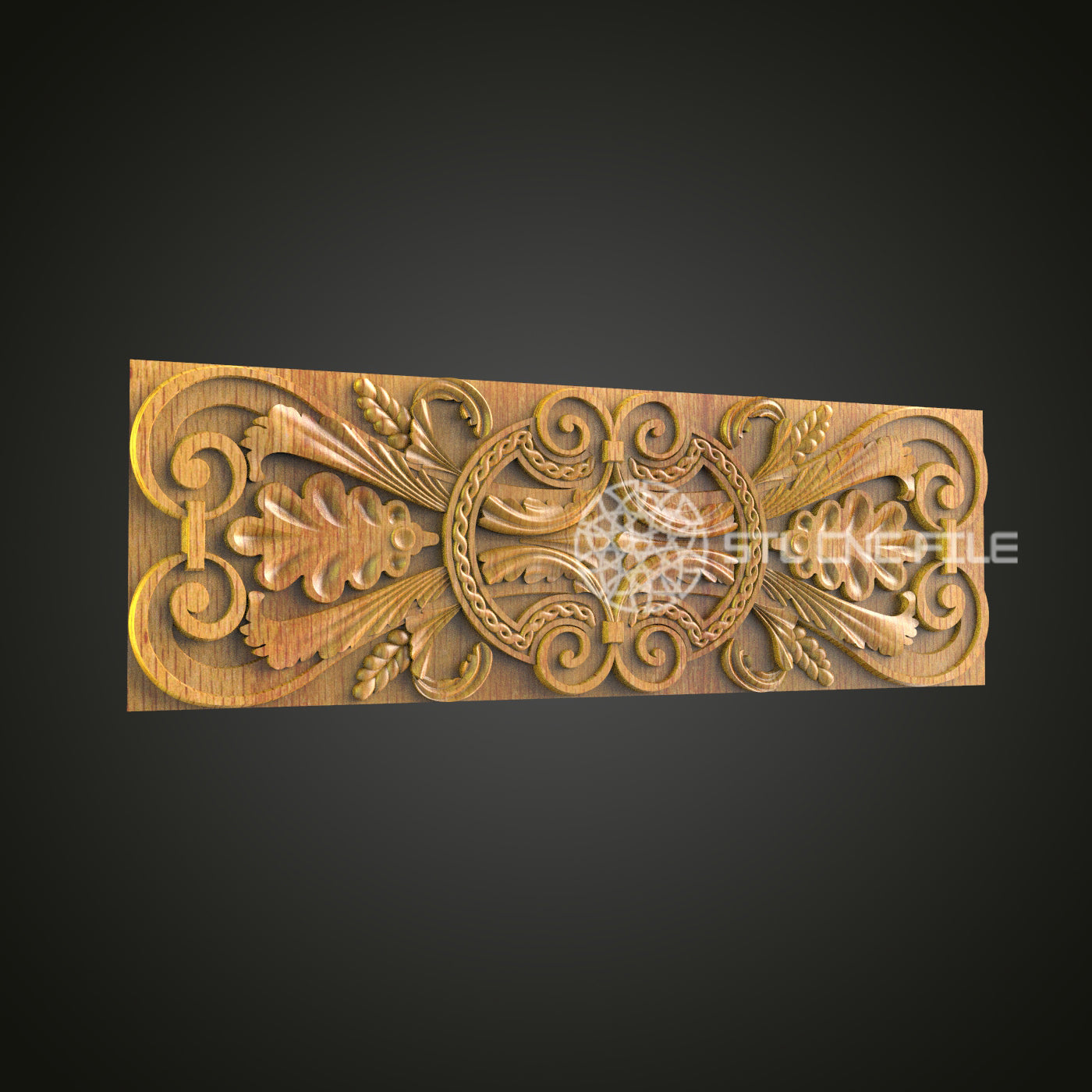 Ornate Floral Decorative Panel - CNC Router STL Model, Classic Wall Accent, Artcam Aspire Files