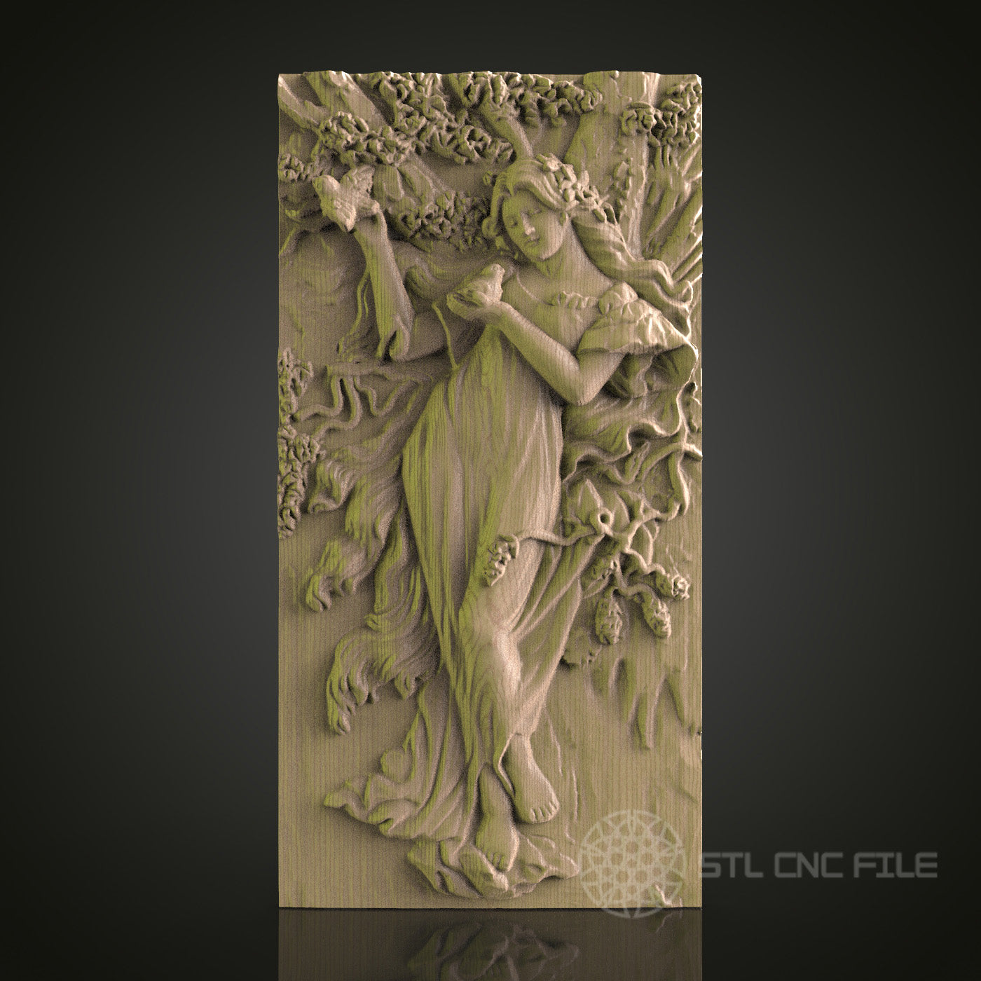 Elegant CNC Wood Carving STL Model - 3D Printer & CNC Router Engraver Files for Art, Wall Decor, Aspire, Artcam