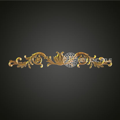 Elegant Floral Leaf Cornice STL File, Baroque CNC Carving Design for Artcam, Aspire, Decorative Panel