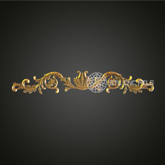 Elegant Floral Leaf Cornice STL File, Baroque CNC Carving Design for Artcam, Aspire, Decorative Panel