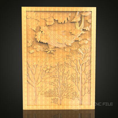 Forest Pheasant 3D STL Model - CNC Router File for Wildlife Wood Carving, Nature-Inspired Decor