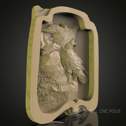 Elegant Eagle Relief Frame - STL File for CNC and 3D Printing