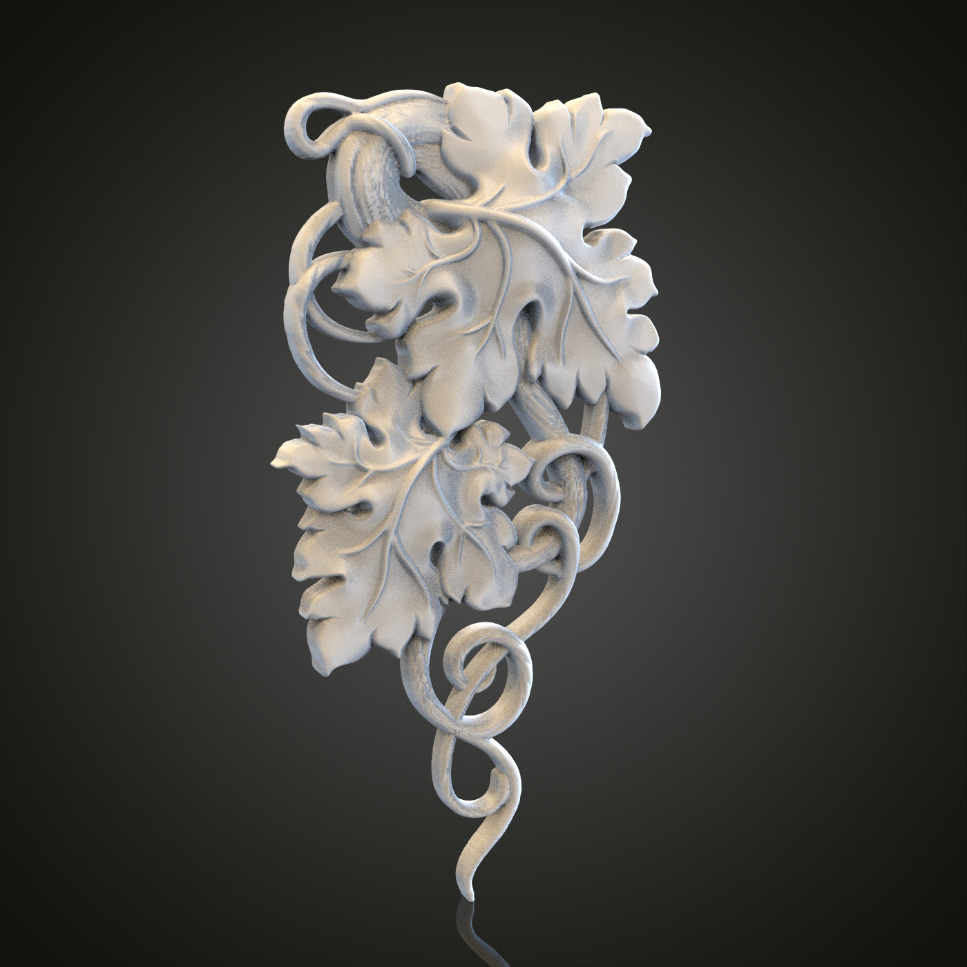 Leafy Vine Relief STL Model for CNC Router Engraver, Artcam, Aspire, Wood, Wall Decor
