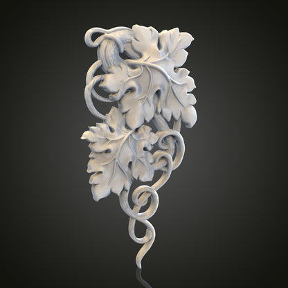 Leafy Vine Relief STL Model for CNC Router Engraver, Artcam, Aspire, Wood, Wall Decor