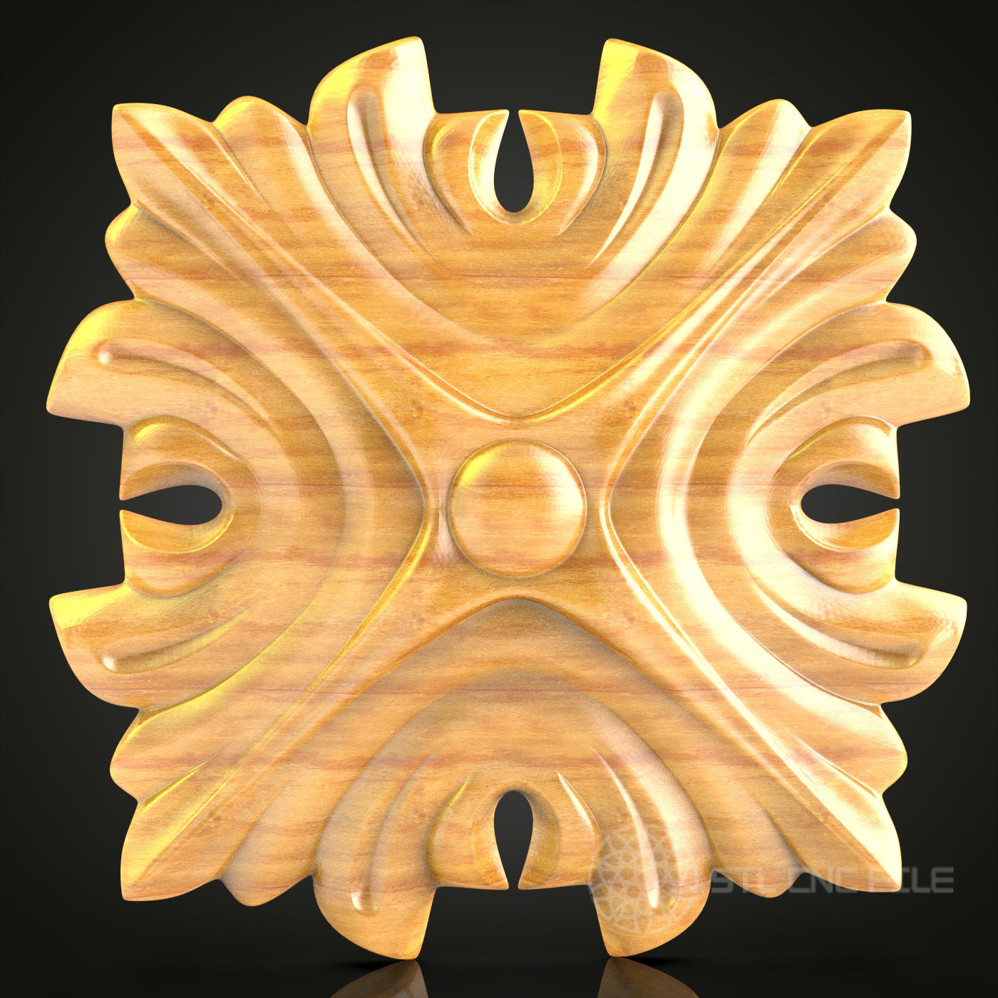 Abstract Geometric Wood Carving STL File - Unique CNC Router Art Decor Model for Digital Download