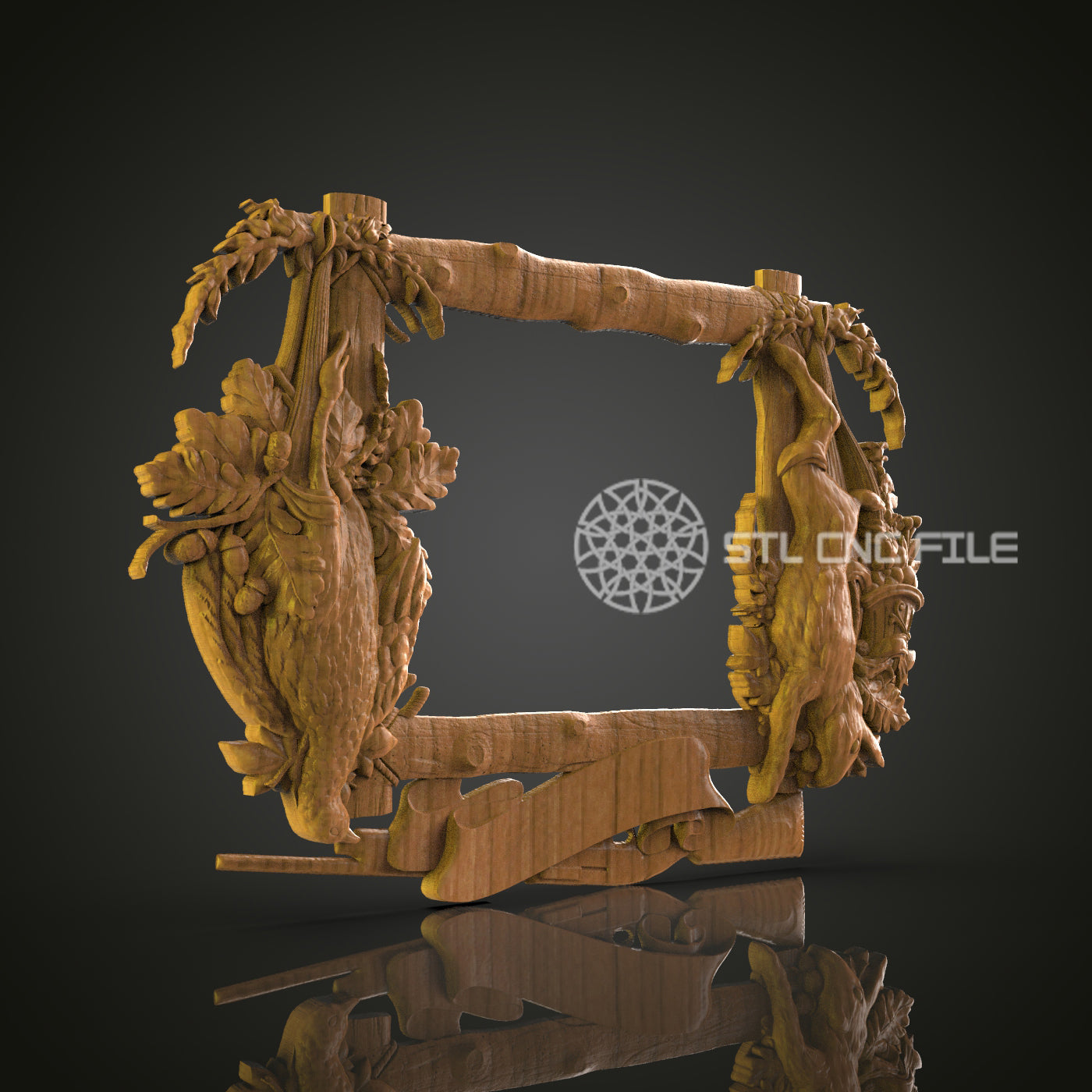 Dragon Heart Wood Art STL Model for CNC Router Engraver, Artcam, Aspire, Wall Decor, 3D Printer - Exquisite Digital Craft File