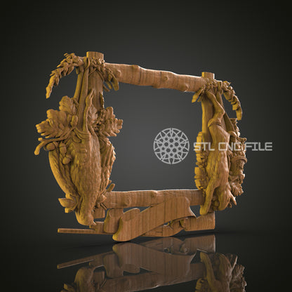 Dragon Heart Wood Art STL Model for CNC Router Engraver, Artcam, Aspire, Wall Decor, 3D Printer - Exquisite Digital Craft File