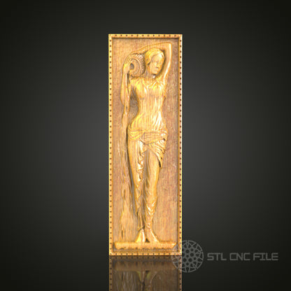 Classical Greek Warrior 3D STL Model - CNC Router File for Historical Wood Carving, Artistic Decor