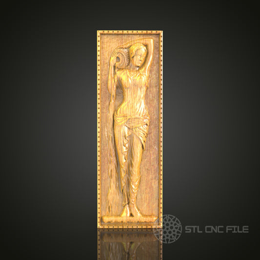 Classical Greek Warrior 3D STL Model - CNC Router File for Historical Wood Carving, Artistic Decor