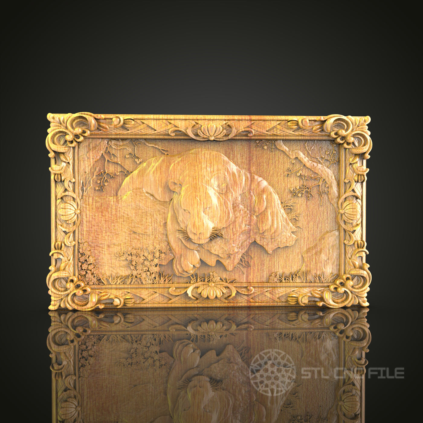 Majestic Bison Wood Art STL Model for CNC Router, Artcam, Aspire, Decorative Wall Art