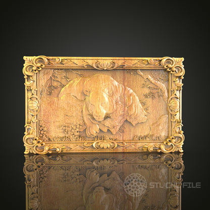 Majestic Bison Wood Art STL Model for CNC Router, Artcam, Aspire, Decorative Wall Art