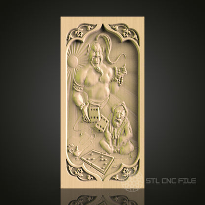 Genie and Wise Man 3D CNC Router Engraver File, STL Model for Artcam Aspire, Wood Wall Decor