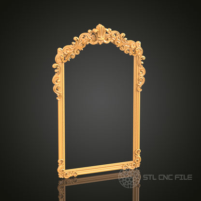 Intricate Arched 3D Frame STL Model for CNC Router Engraver, Artcam, Aspire, Wood Decor, 3D Printer File