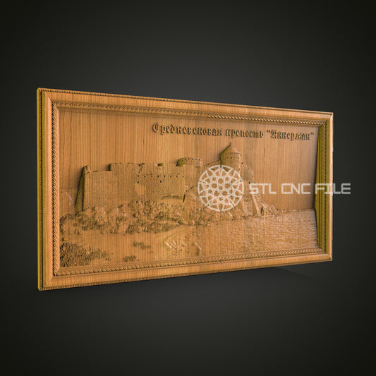 Historic Fortress Relief CNC STL File - 3D Printable Artwork, Artcam, Aspire - Rustic Wall Decor
