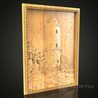 Medieval Tower STL Model - CNC Router Files for Artcam, Aspire, Wood Art, Wall Decor - CNC Engraver