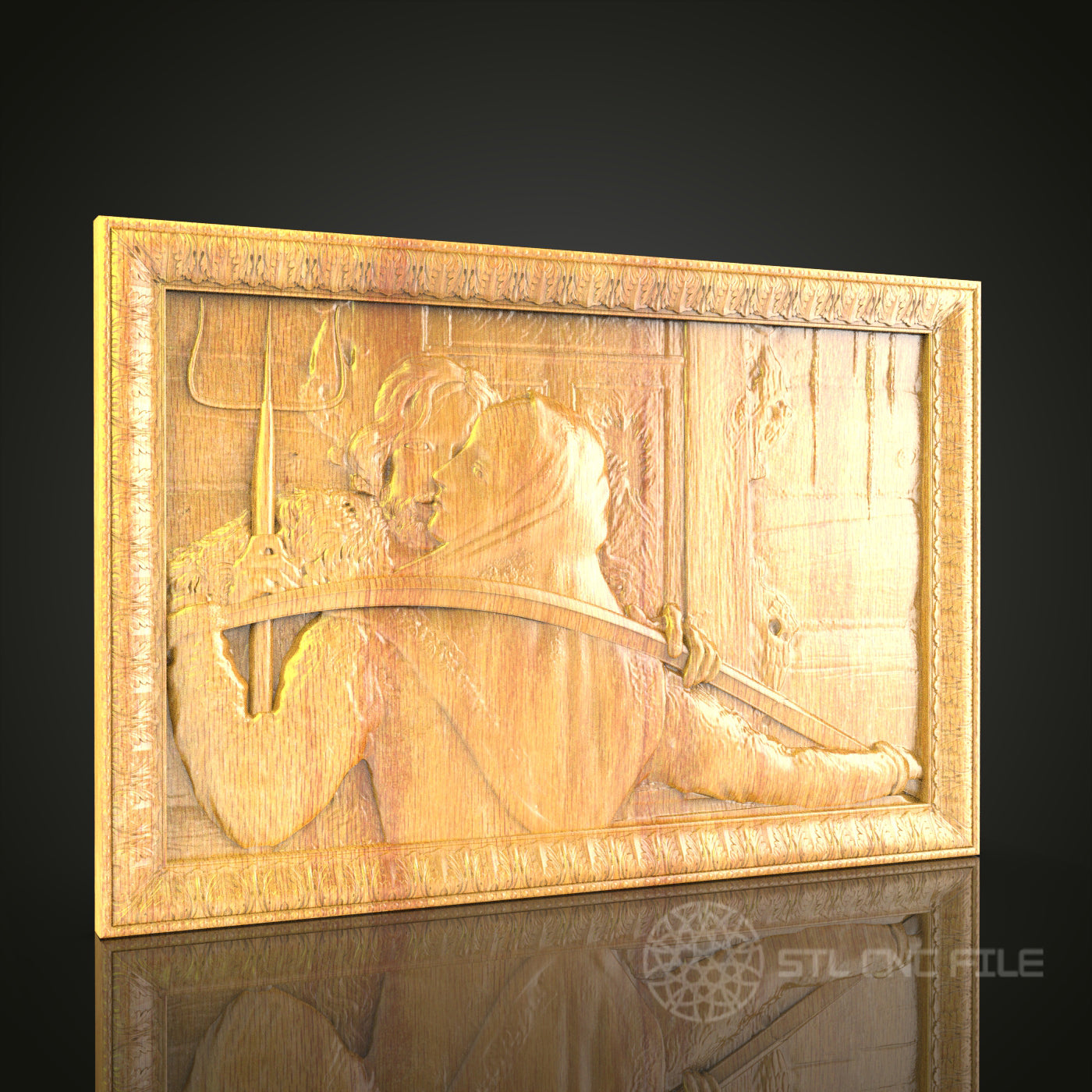 Medieval Archer 3D STL Model - CNC Router File for Wood Carving, Historical Wall Art Decor