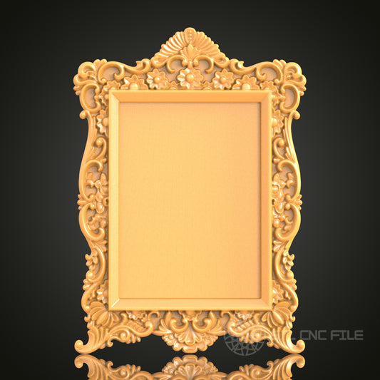 Luxurious Baroque Frame Design STL Model for CNC Router Engraver - Artcam, Aspire, CNC Files, 3D Printer Compatible, Wall Decor