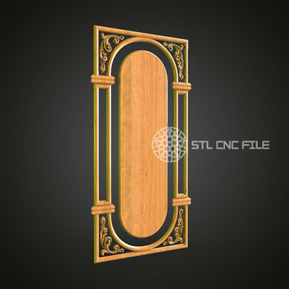 Classic Arch Panel STL File for CNC Router and 3D Printer - Elegant Wood Carving Design for Home Decor and Architectural Details