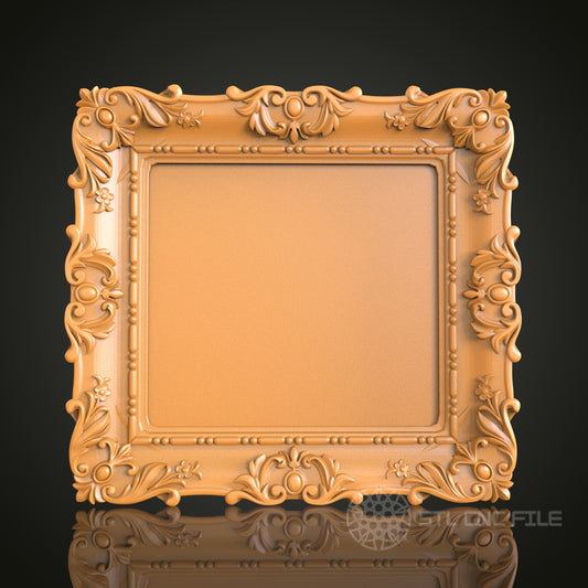 Luxurious Ornate Decorative Frame STL Model for CNC Router Engraver, 3D Printer, Wall Art Decor
