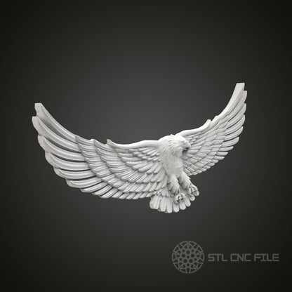Majestic Eagle in Flight STL Model for CNC Router Engraver, Artcam, Aspire, Wood Art Wall Decor