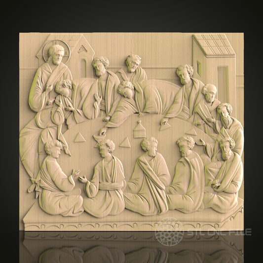 The Last Supper 3D CNC Router Engraver File, STL Model for Artcam Aspire, Wood Wall Decor