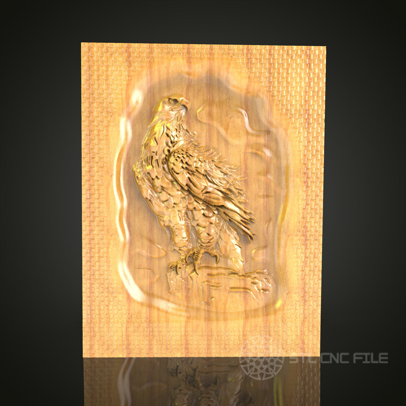 Majestic Eagle 3D STL Model - CNC Router File for Wildlife Wood Carving, Bird Art Decor