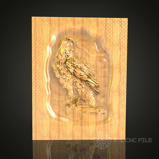 Majestic Eagle 3D STL Model - CNC Router File for Wildlife Wood Carving, Bird Art Decor