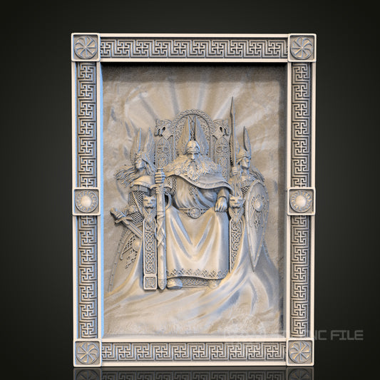 Throne Room 3D STL File, CNC and 3D Printer Model, Medieval Art, Artcam Aspire, Regal Wall Decor