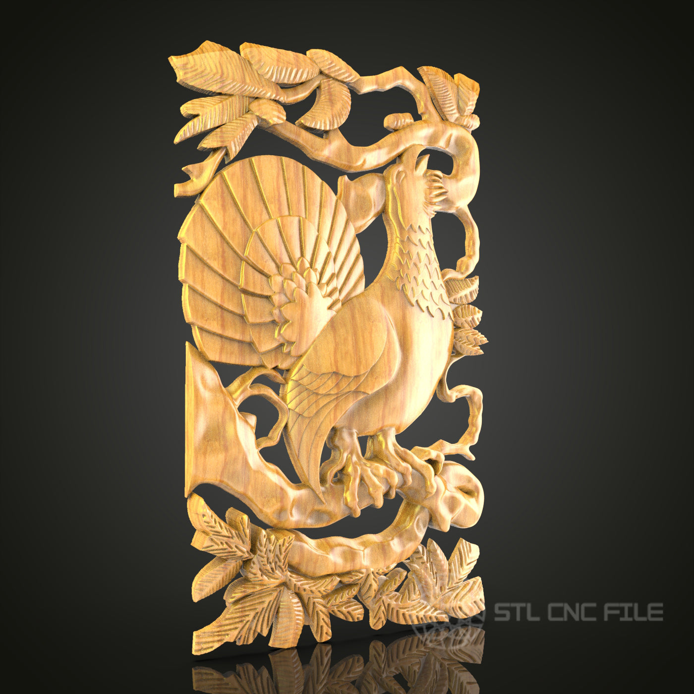Mythical Griffin Heraldry STL File for CNC, 3D Wood Carving, Fantasy Art, Router Engraving, Decorative Panel