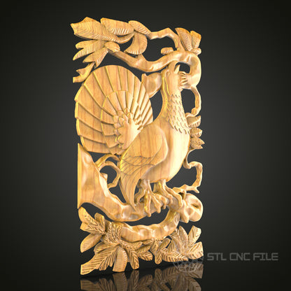 Mythical Griffin Heraldry STL File for CNC, 3D Wood Carving, Fantasy Art, Router Engraving, Decorative Panel