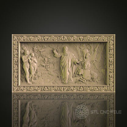 Intricate CNC Engraved Biblical Scene Wood Panel - STL Model for 3D Printer & CNC Router