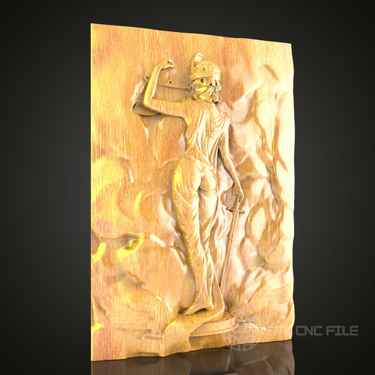 Classical Deity Relief STL Model for CNC Router - Artcam, Aspire Compatible, Mythological Wood Carving