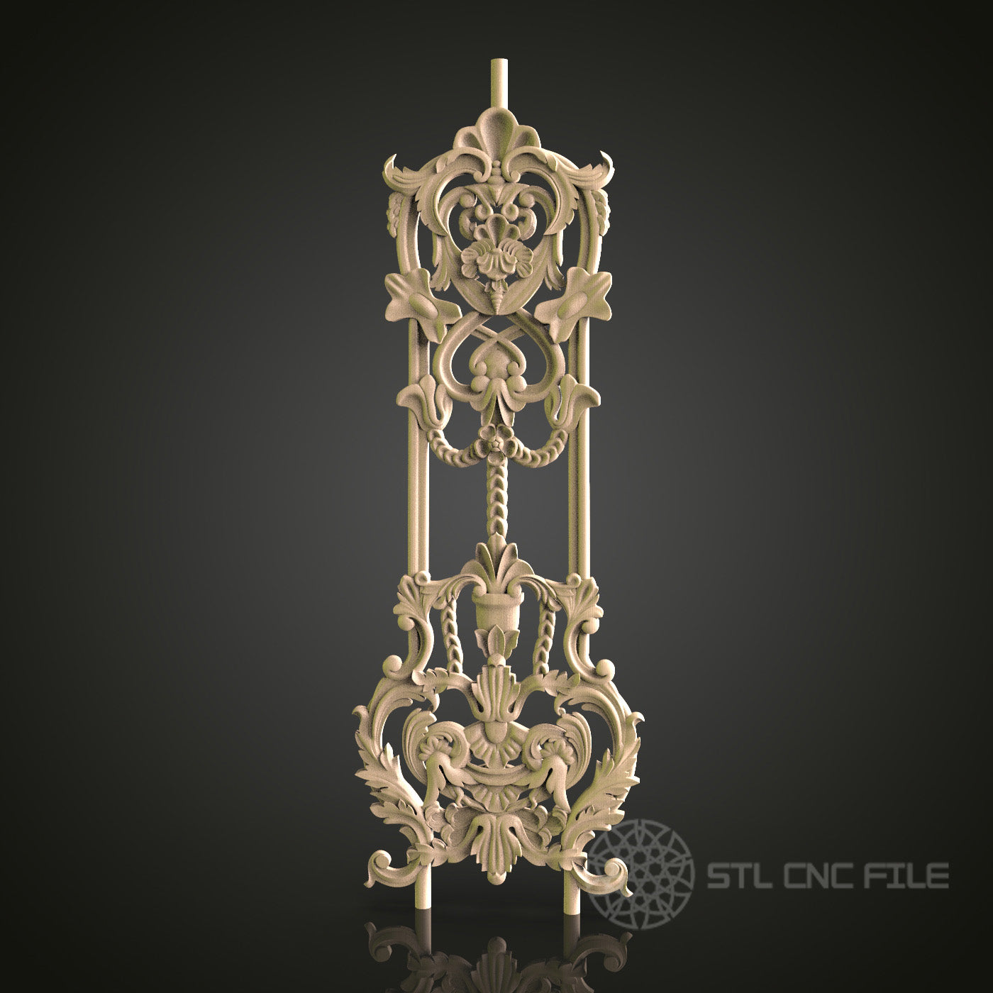 Intricate Decorative Panel - STL Model for CNC Router, 3D Printer - Artcam, Aspire Compatible