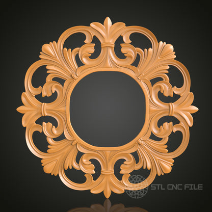 Elegant Decorative Frame STL Model for CNC Router Engraver, 3D Printer, Wall Art Decor