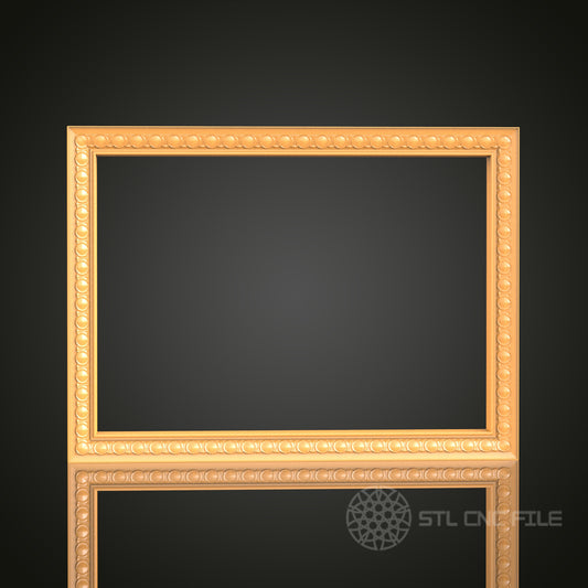Decorative Rectangular 3D Frame STL Model for CNC Router, Artcam Aspire CNC Files, Wood Art Decor