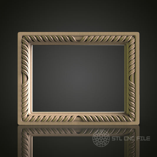 Twisted Rope Design Rectangular Frame for CNC and 3D Printing - STL File
