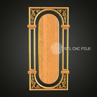 Classic Arch Panel STL File for CNC Router and 3D Printer - Elegant Wood Carving Design for Home Decor and Architectural Details