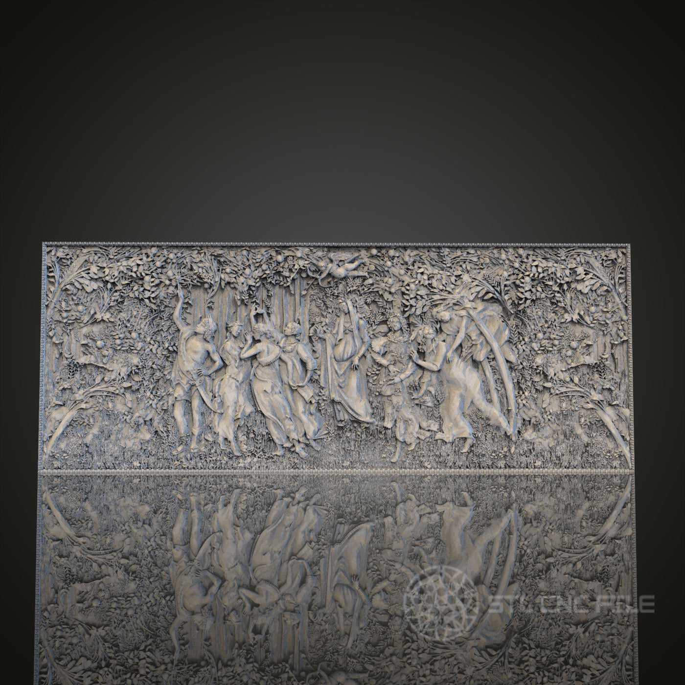 Renaissance Dance Scene Relief STL Model for CNC Router Engraver, Artcam, Aspire, Wood, Wall Decor