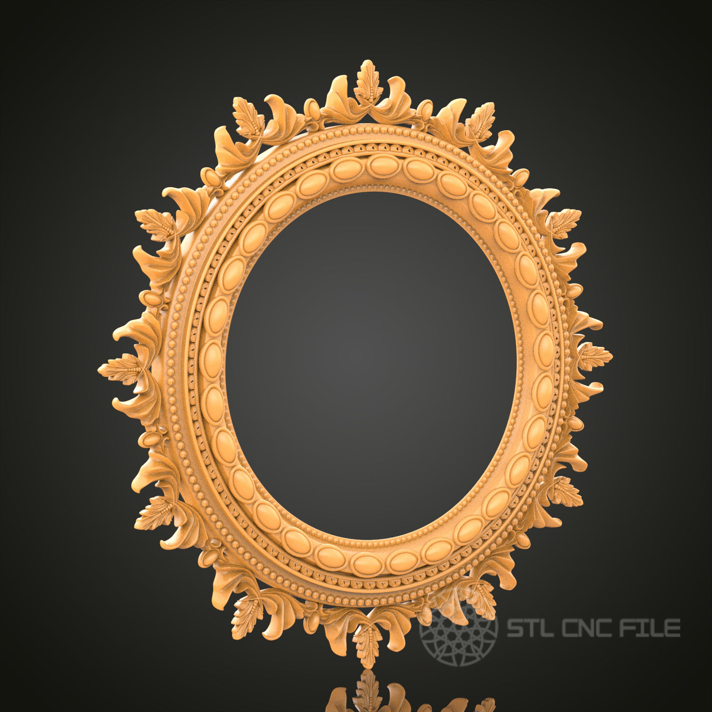 Victorian Style Oval Frame STL Model for CNC Router Engraver and 3D Printer - Wall Decor