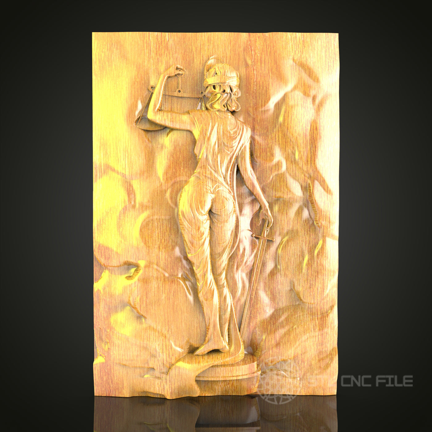 Classical Deity Relief STL Model for CNC Router - Artcam, Aspire Compatible, Mythological Wood Carving