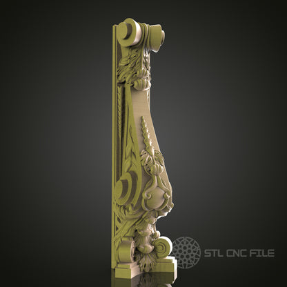 Ornate Scrollwork Wall Decor - STL Model for CNC Router, 3D Printer - Artcam, Aspire Compatible