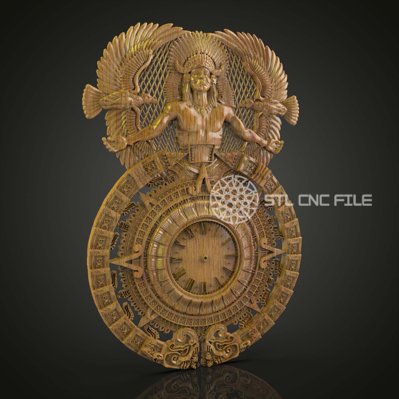 Aztec Chief Wall Clock - CNC Router Ar