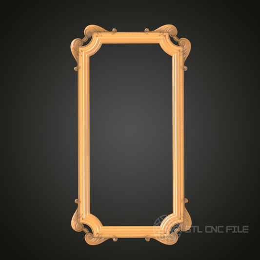 Elegant Vertical Frame STL Model - Perfect for CNC and 3D Printing, Classical Wall Art Decor