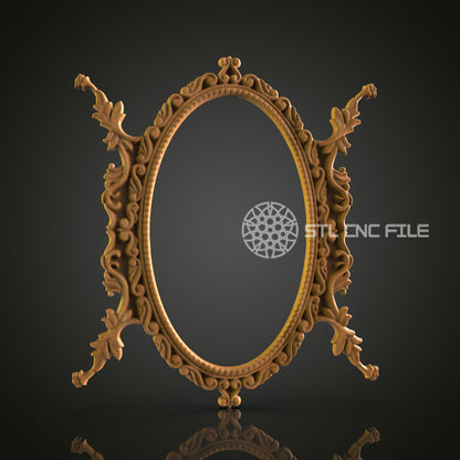 Elegant Oval 3D Frame STL Model for CNC Router Engraver - Artcam, Aspire, CNC Files, Wall Decor, 3D Printer